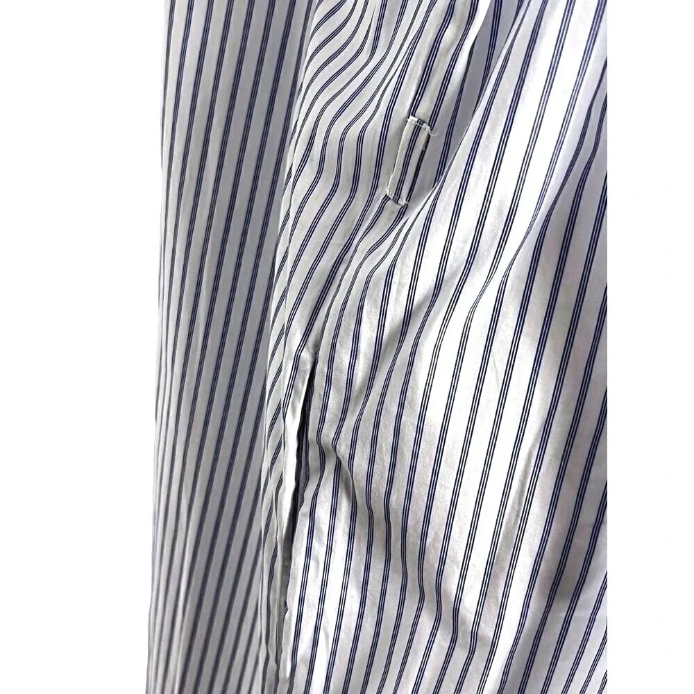 Mohawk General Store SMOCK Japan Stripe Shirt Dress 2 Blue White Button‎ Front